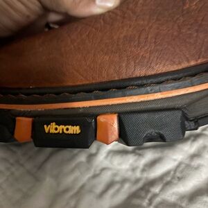 Vibram Black and Brown Sole with Orange Accents